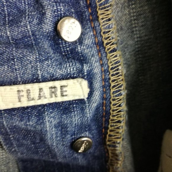 Vintage Abercrombie & Fitch Womens Jeans Flare Button Fly Blue Denim 12 - Picture 14 of 14